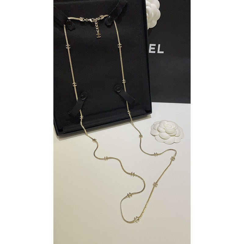 Chanel 24B Flowers Long 18K Gold Necklace