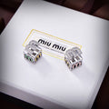 Miu Green & Yellow Cube 18K Gold Earrings