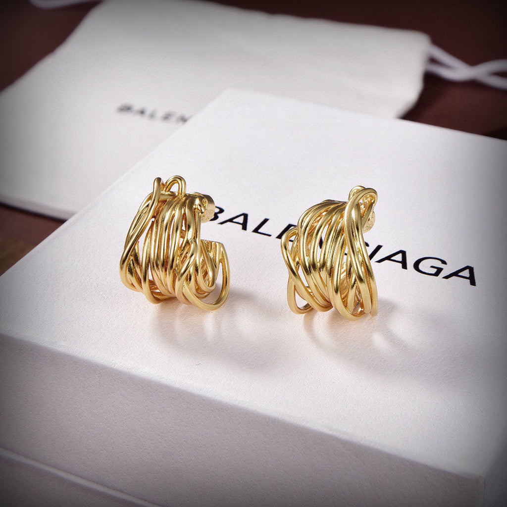 Balenciaga Wire 18K Gold Earrings