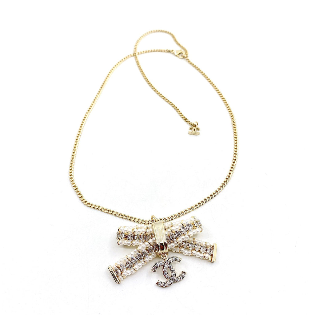 Chanel Bow Tie 18K Gold Necklace