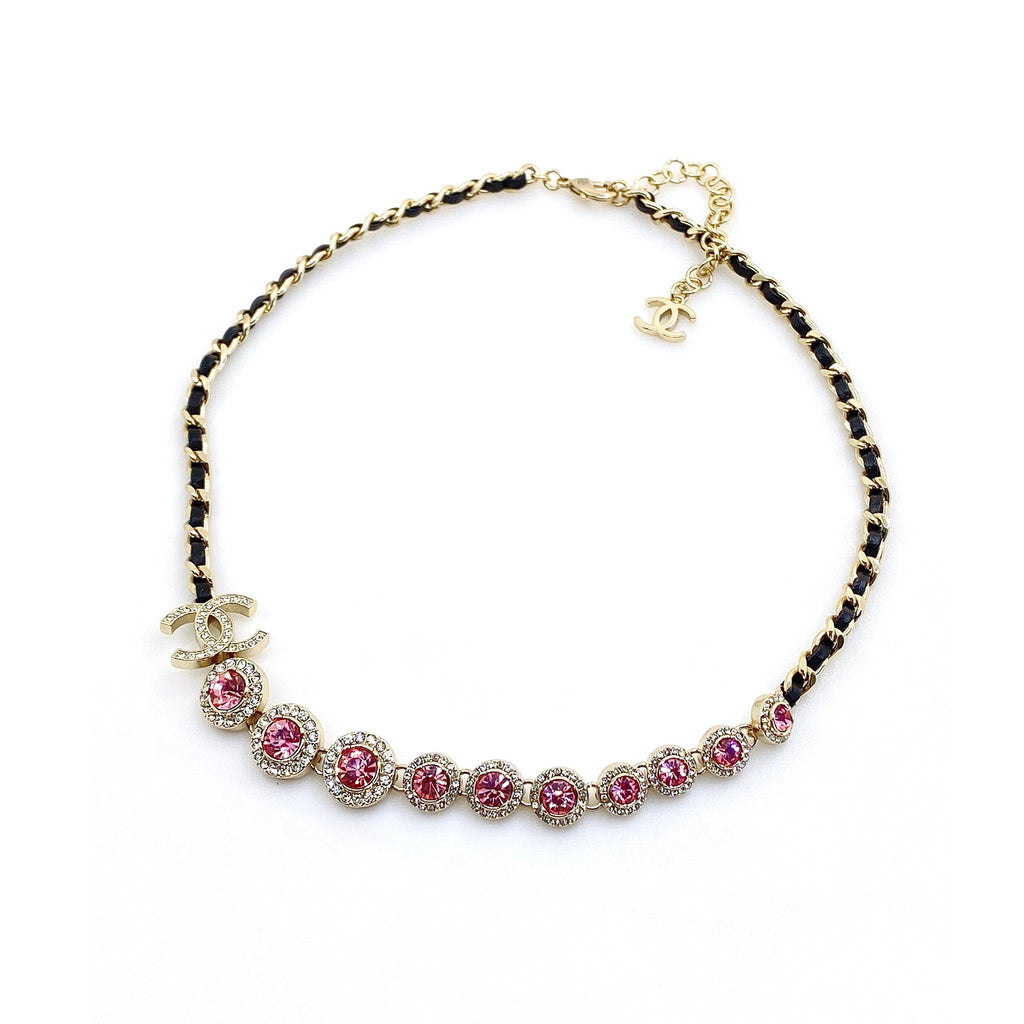 Chanel Leather Choker 18K Gold Necklace