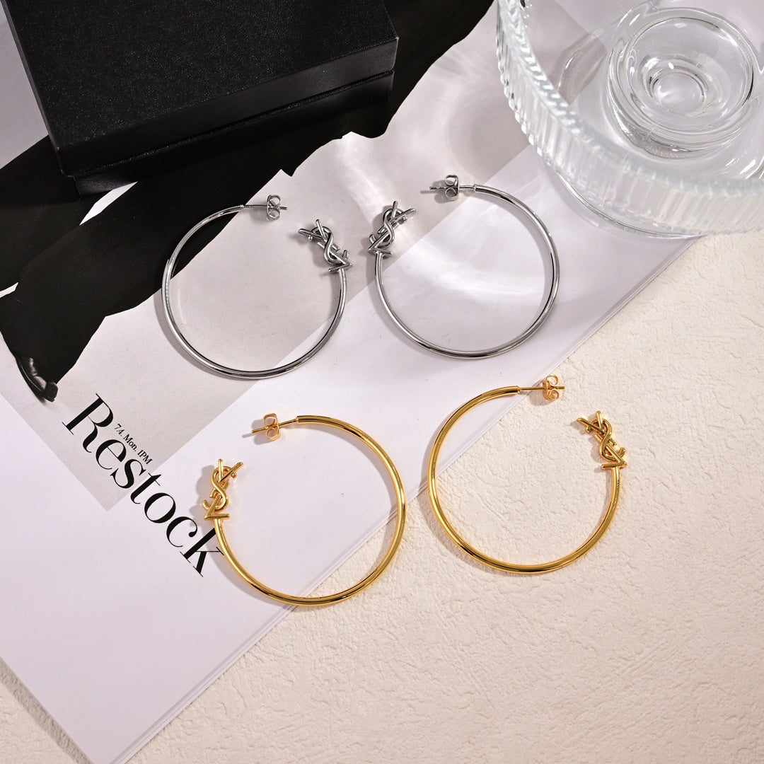 YSL Circle Gold 18K Gold Earrings