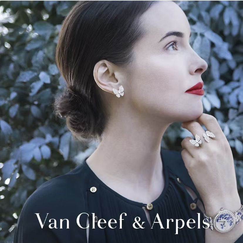 Two Butterfly Diamonds 18K Gold Earrings