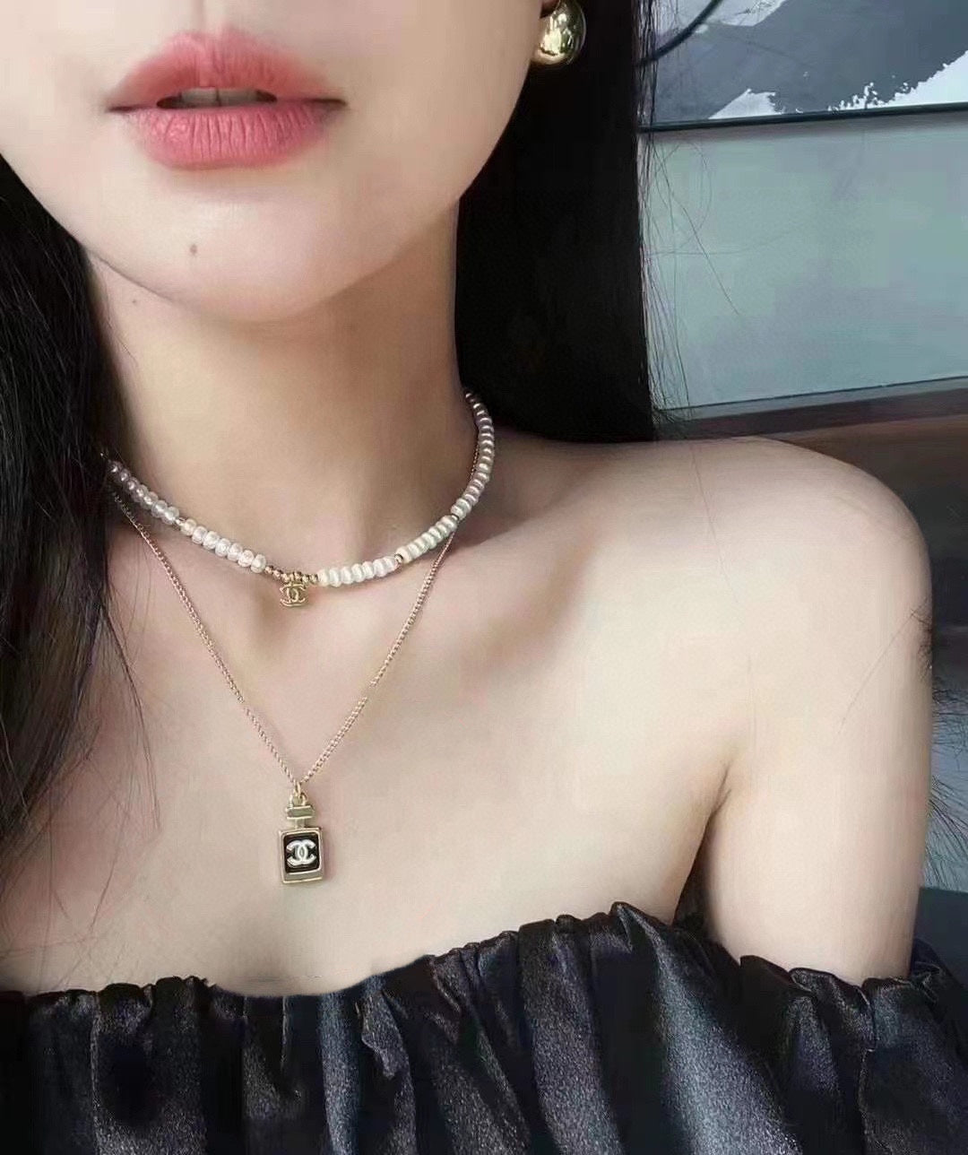 Chanel Perfume Bottle 18K Gold Necklace
