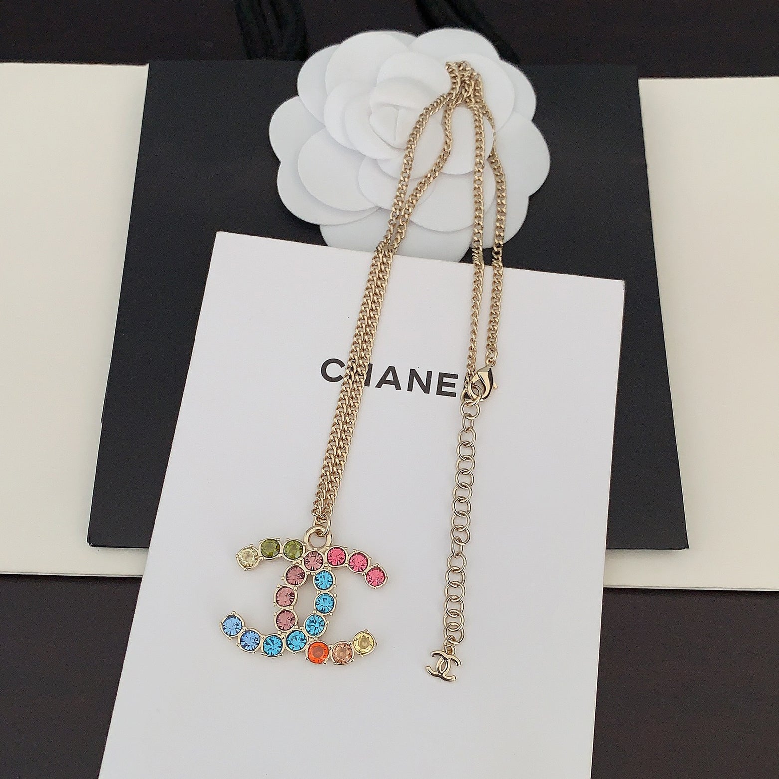 Chanel Color Crystals 18K Gold Necklace