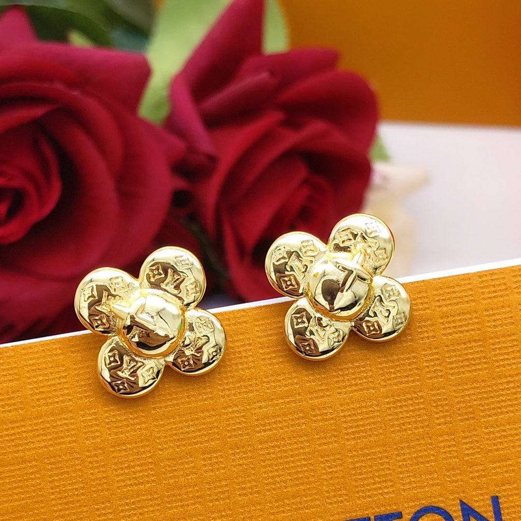 Louis Vuitton Vivienne 18K Gold Earrings