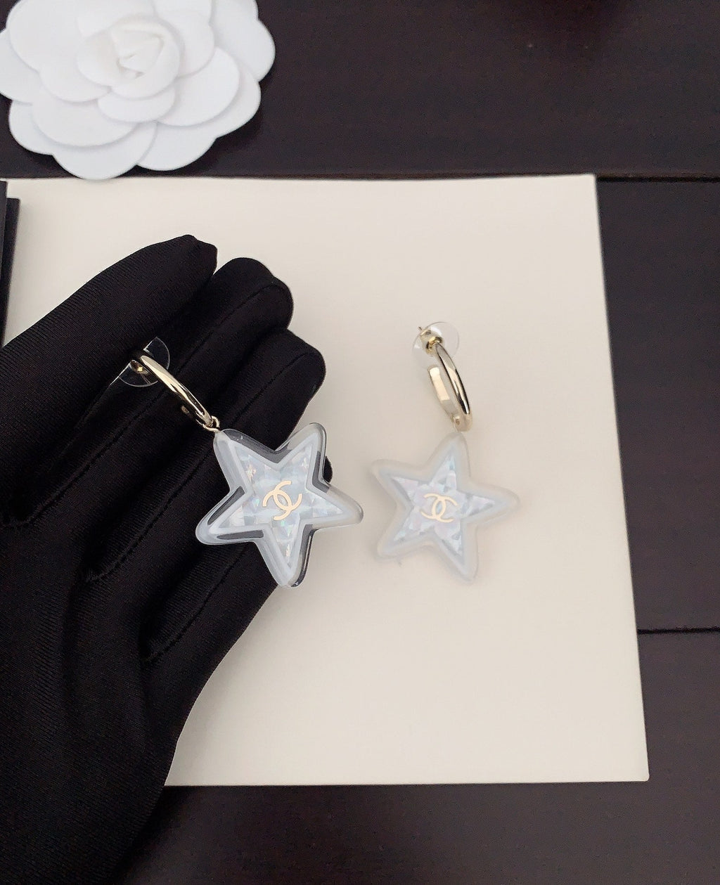 Chanel Star 18K Gold Earrings