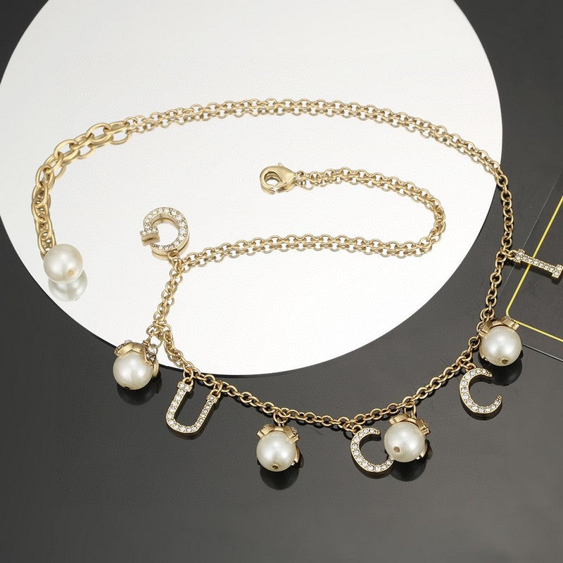 Gucci Double Pearl 18K Gold Necklace