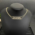 Chanel Letter Diamond Choker 18K Gold Necklace