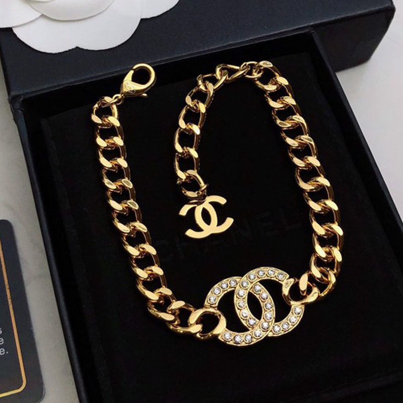 Chanel Diamond Choker 18K Gold Necklace