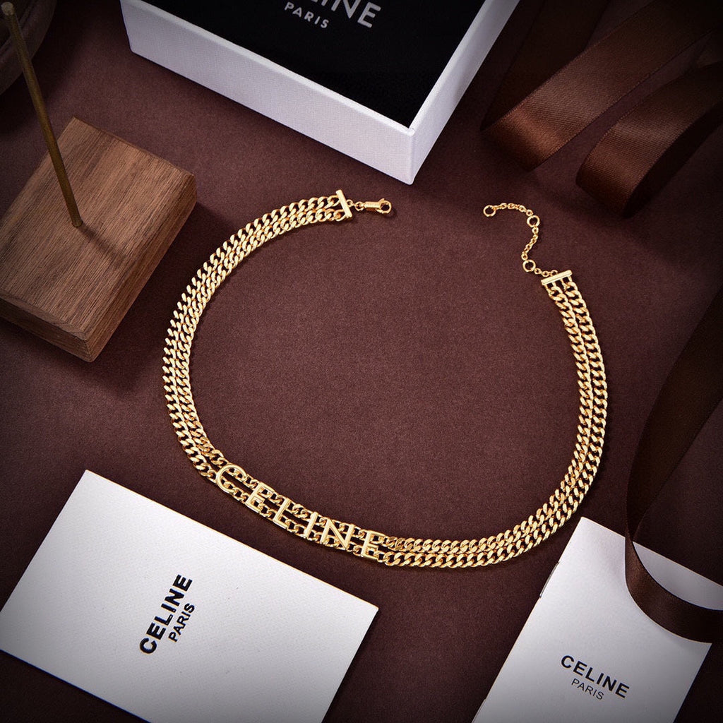 Celine Gourmette 18K Gold Necklace