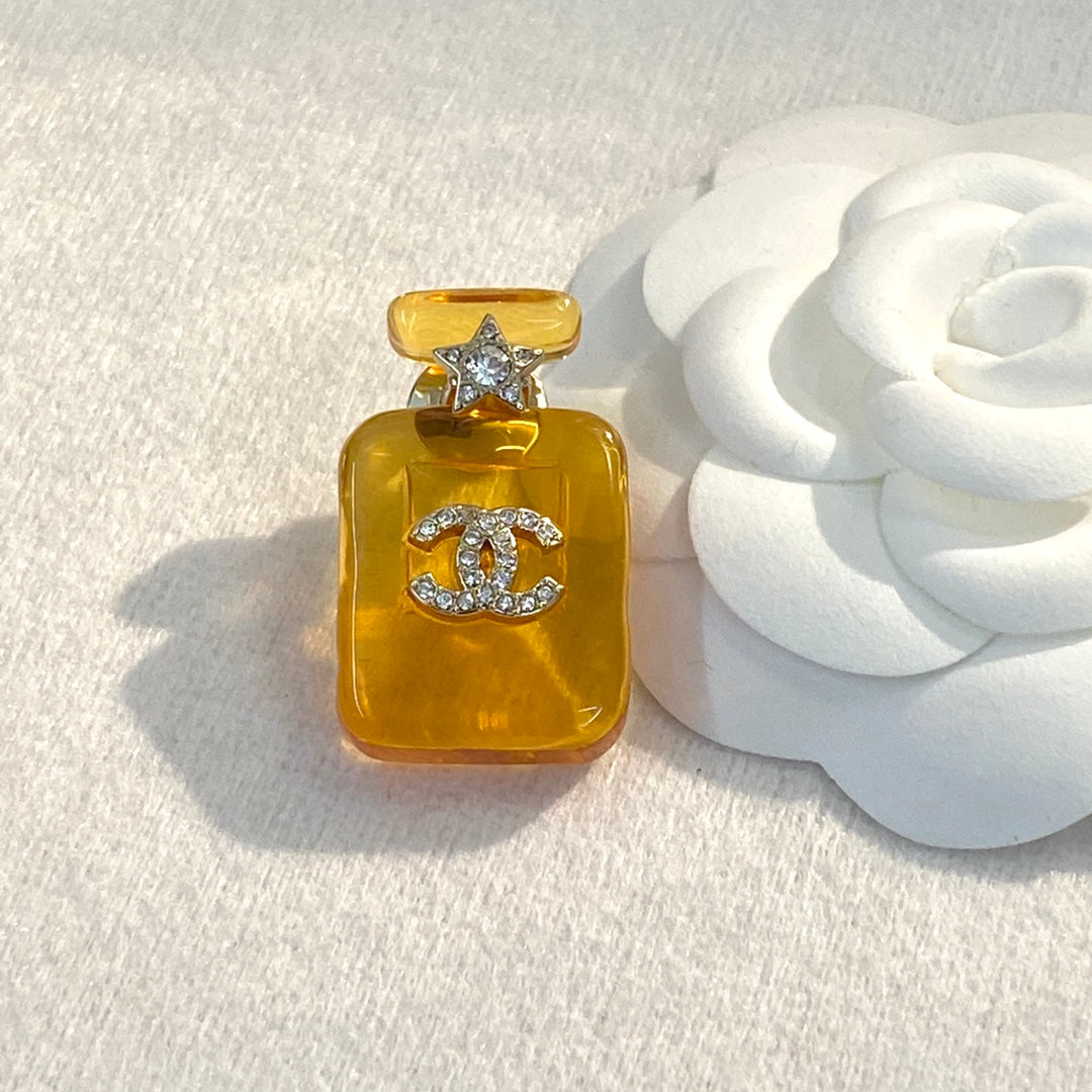 Chanel Perfume Color Bottle 18K Gold Brooch