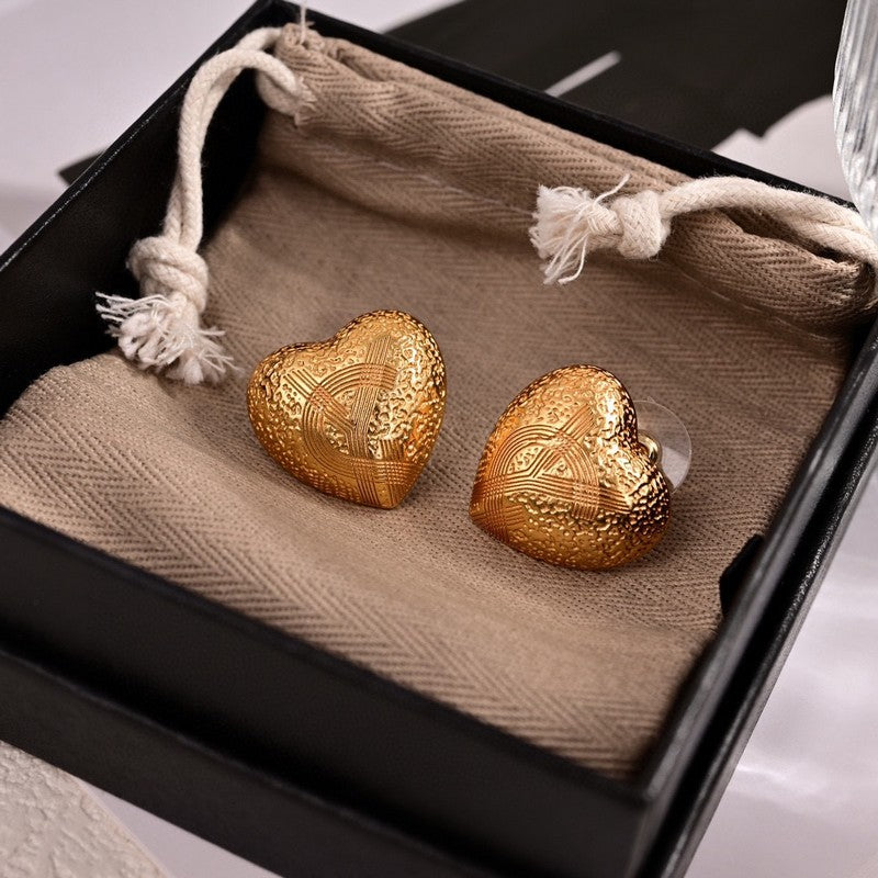 YSL Heart 18K Gold Earrings
