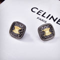 Celine Black Gold 18K Gold Earrings