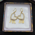 Dior Heart Crystal 18K Gold Earrings