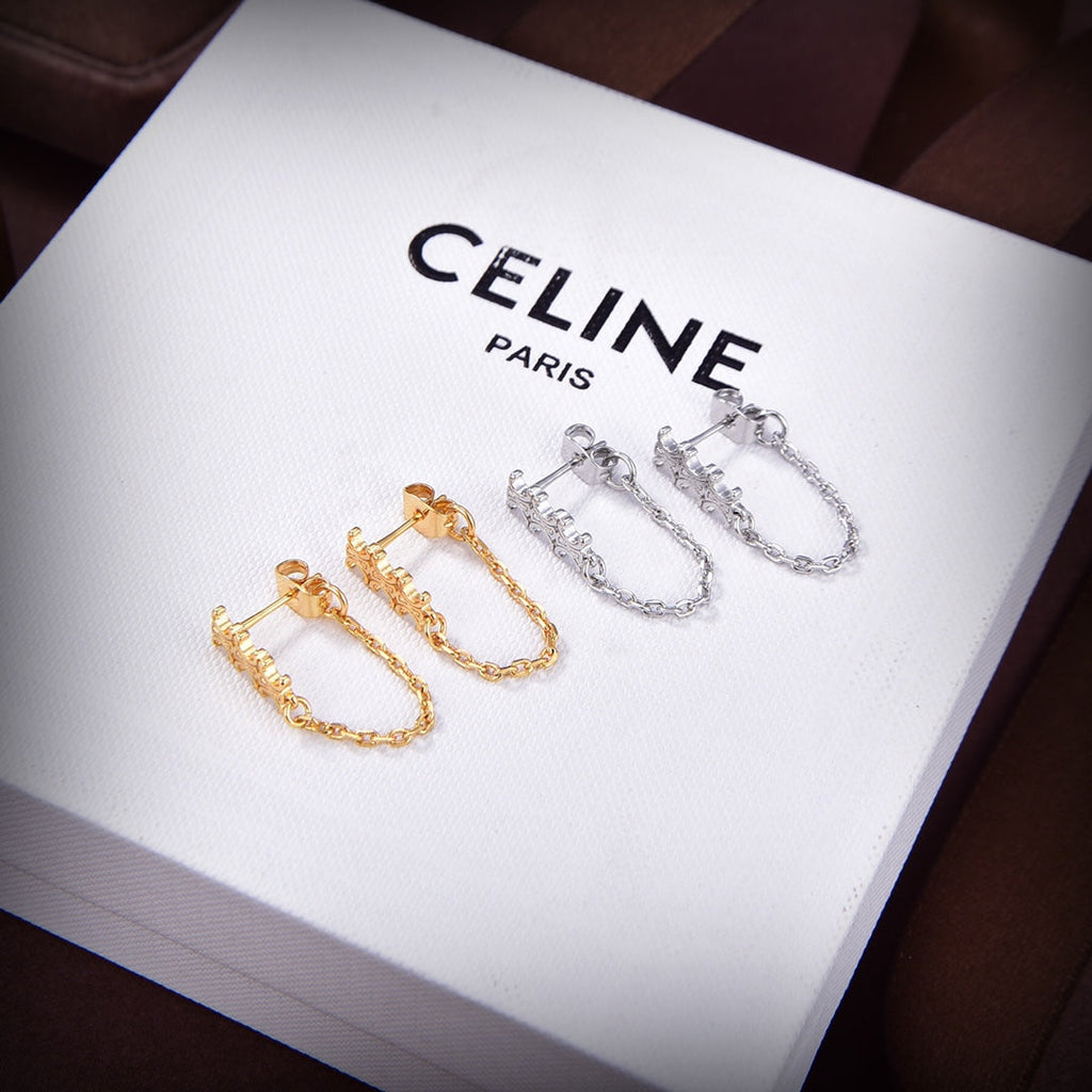 Celine Chain 18K Gold Earrings