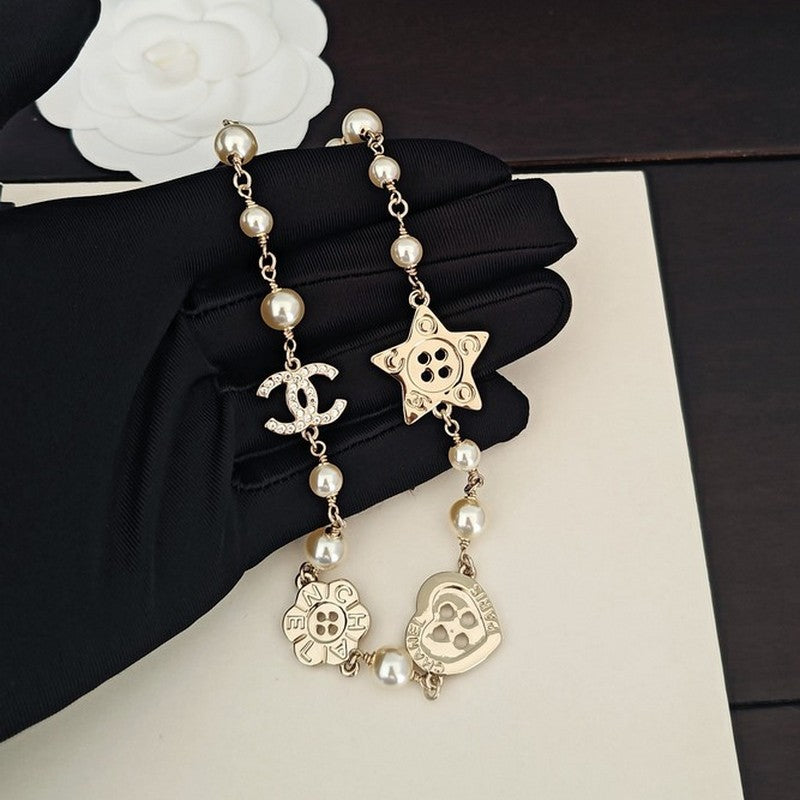 Chanel Pearl Star 18K Gold Necklace