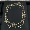Chanel Long Pearls Gold 18K Gold Necklace