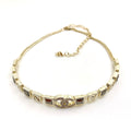 Chanel Gray Crystals 18K Gold Necklace