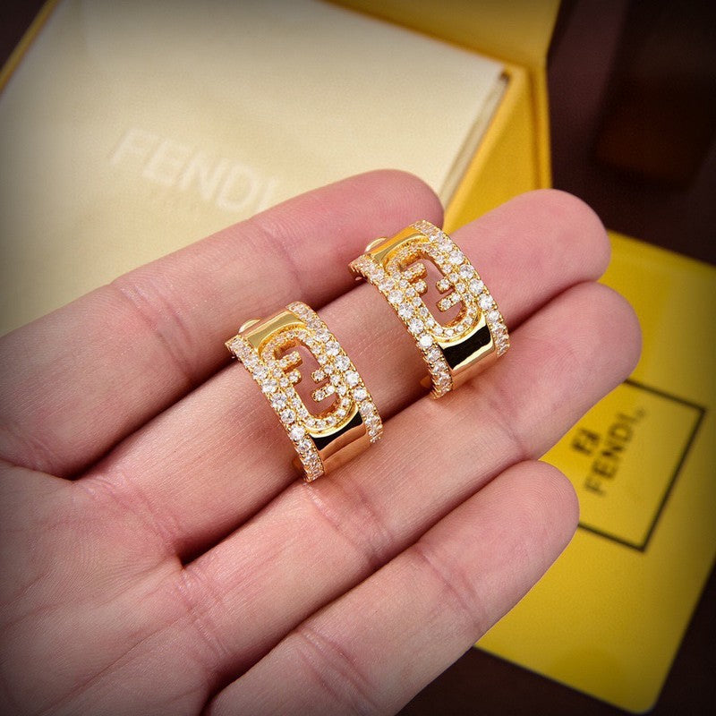 Fendi OLock 18K Gold Earrings