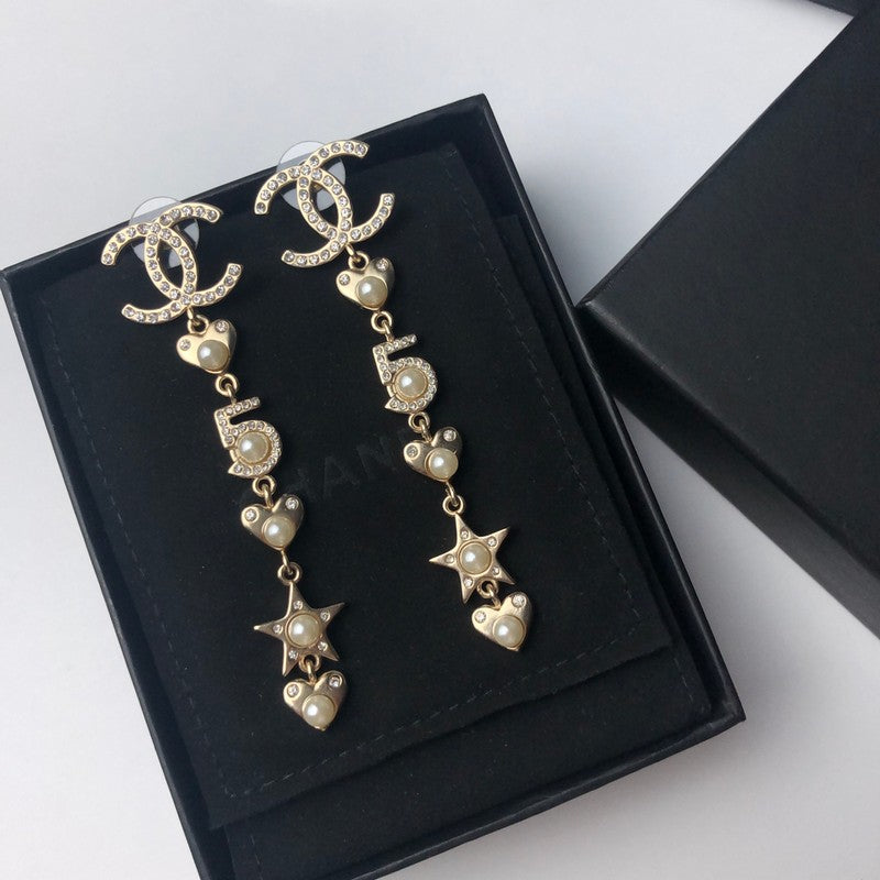 Chanel No.5 Long 18K Gold Earrings