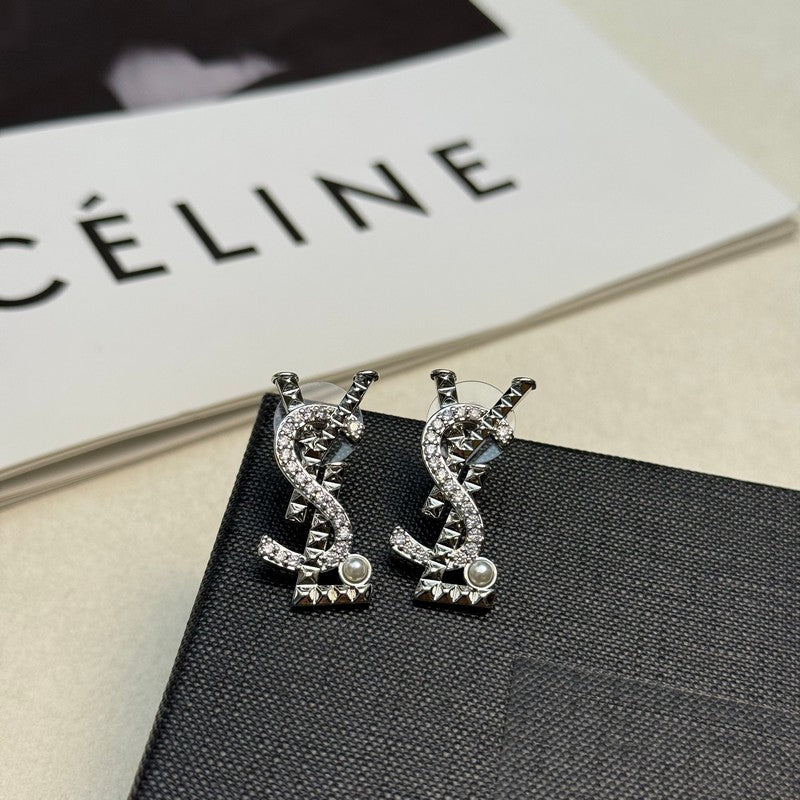 YSL Gold Diamond 18K Gold Earrings