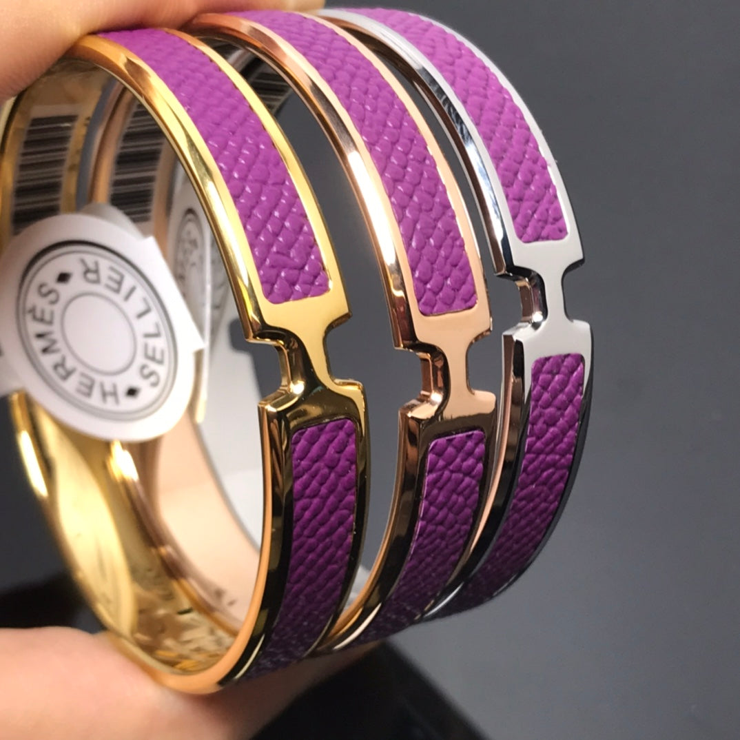 Hermes Olympe Purple 18K Gold Bracelet