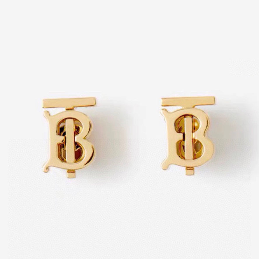 Balenciaga Logo 18K Gold Earrings
