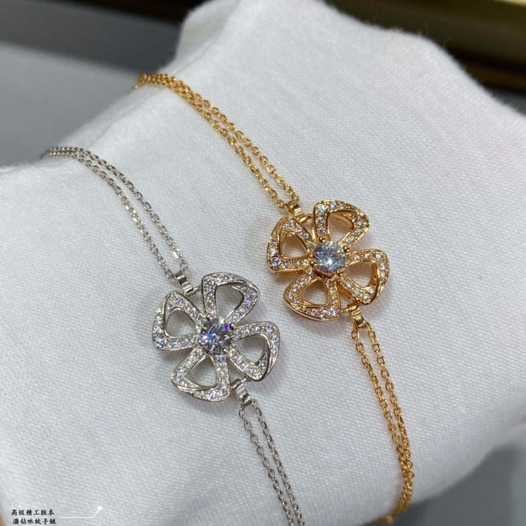 Fiorever Central Diamond 18K Gold Bracelet
