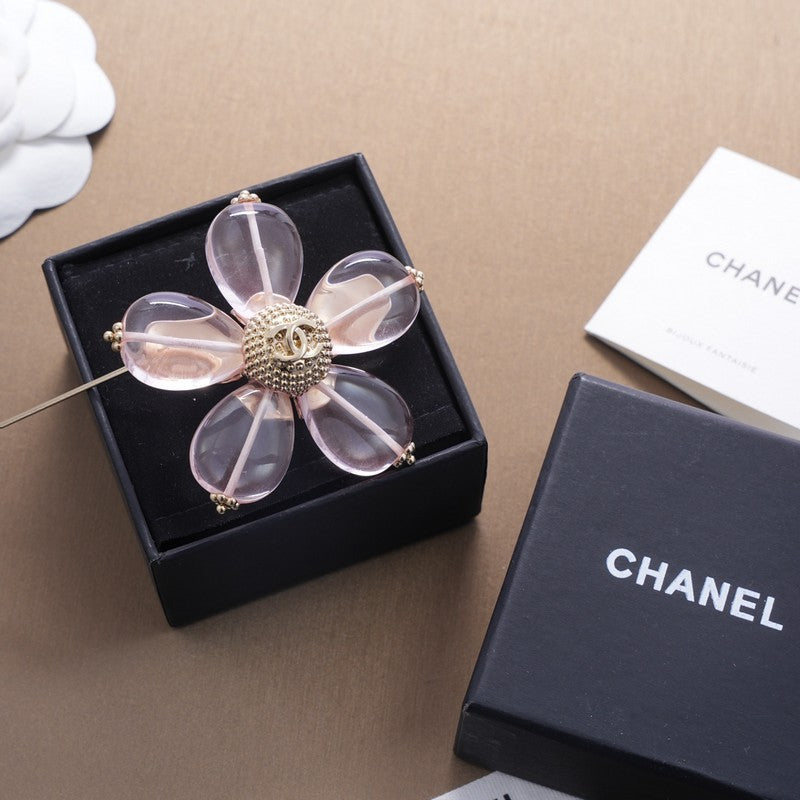 Chanel Pink & Purple 18K Gold Brooch