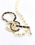 Chanel Leather Pearls 18K Gold Necklace