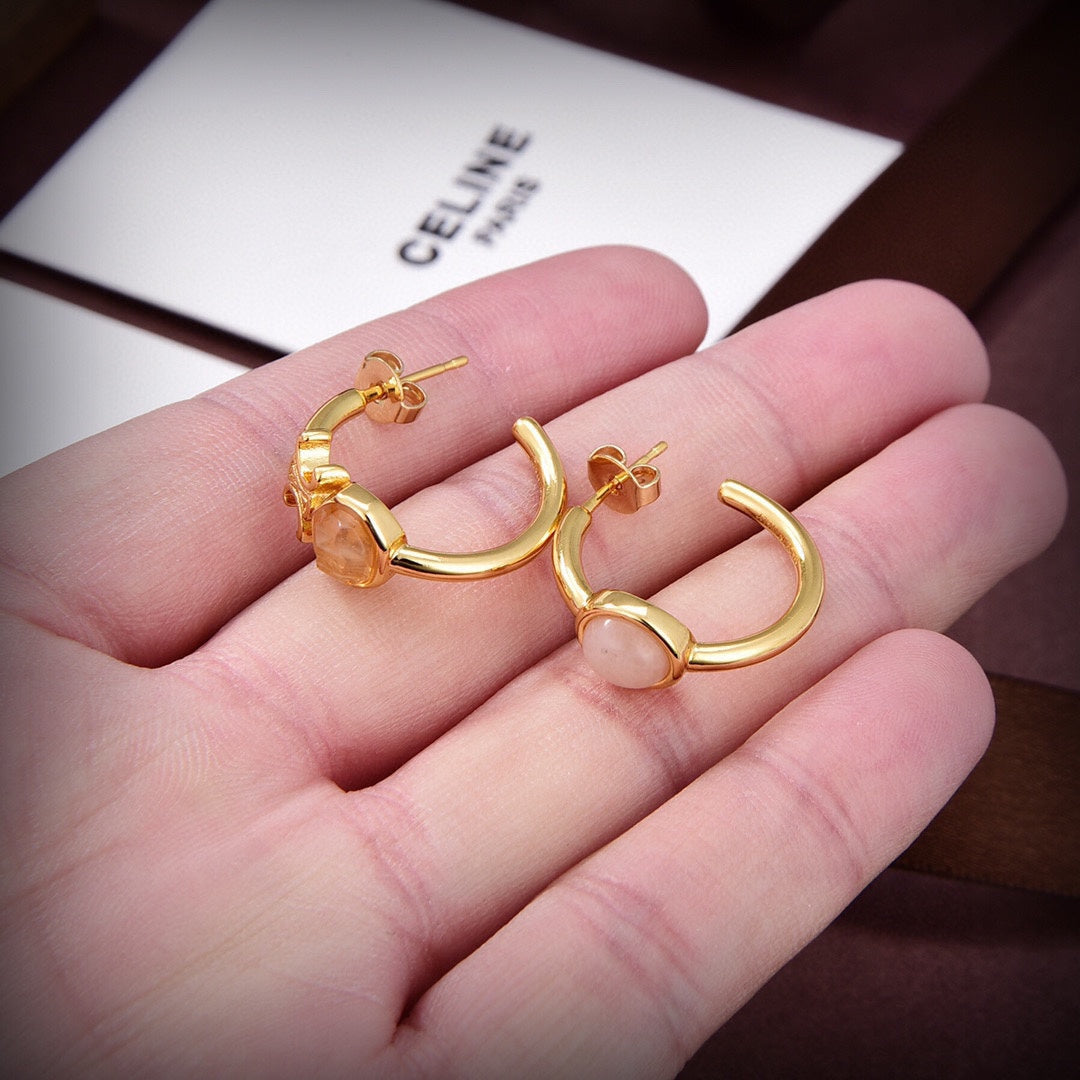 Celine Indie Hoops 18K Gold Earrings