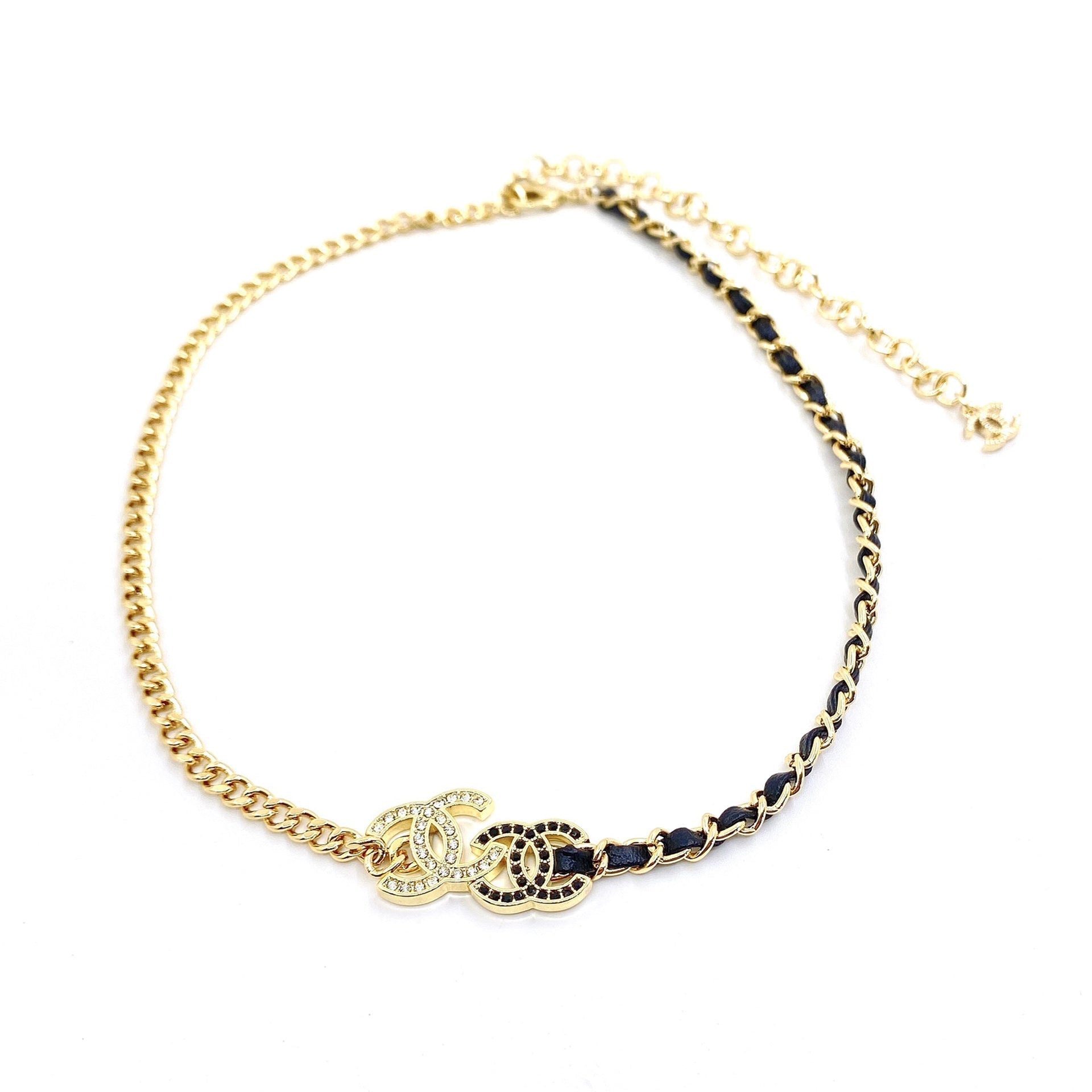 Chanel Black & White 18K Gold Necklace