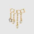 Gucci Double Script Pearl 18K Gold Earrings