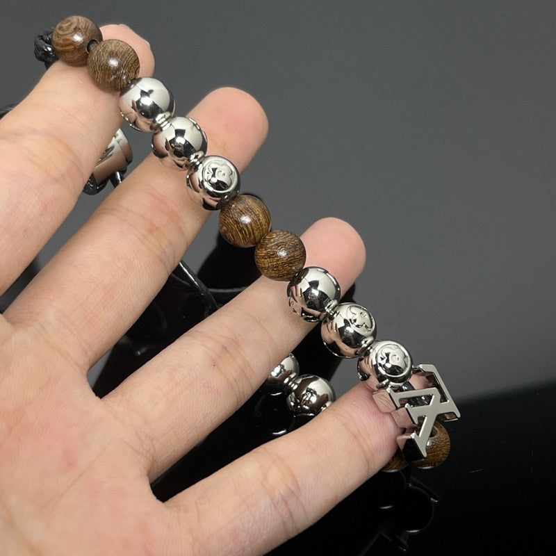 Louis Vuitton Surfin' Brown Beads 18K Gold Bracelet
