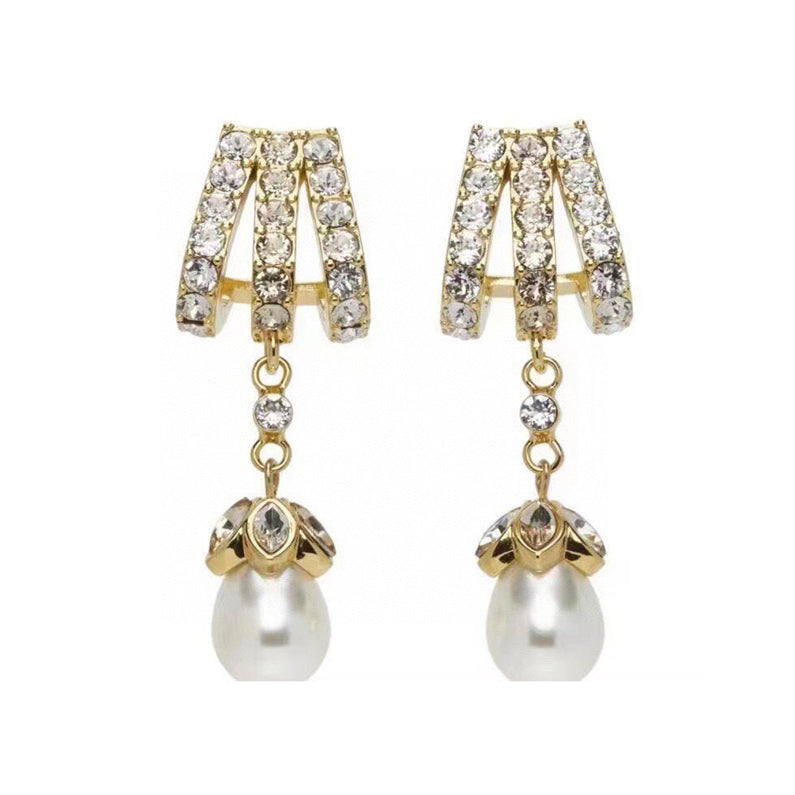 Celine Vintage Pearls 18K Gold Earrings