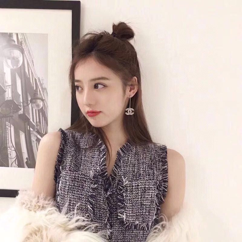 Chanel Long Crystals 18K Gold Earrings