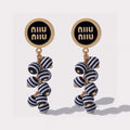 Miu Blue & Pink Ball 18K Gold Earrings