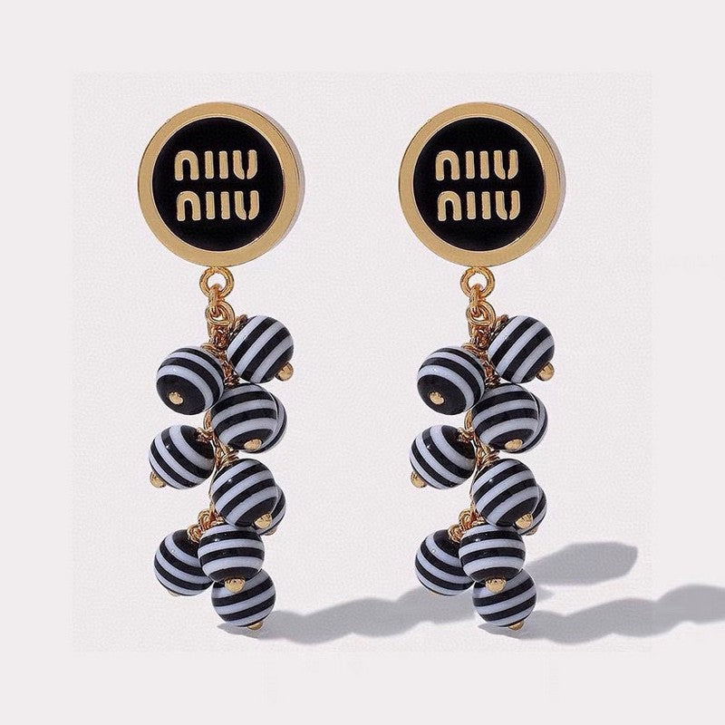 Miu Blue & Pink Ball 18K Gold Earrings