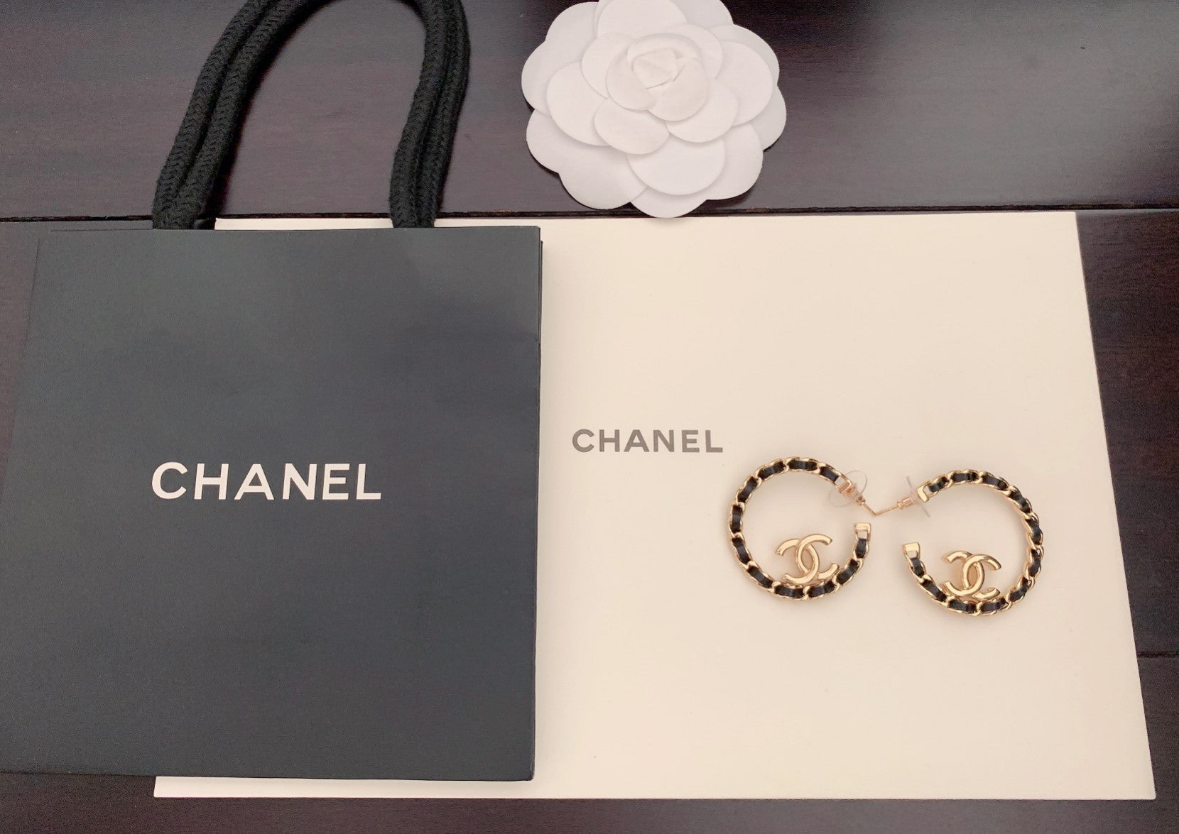 Chanel Strass 18K Gold Earrings