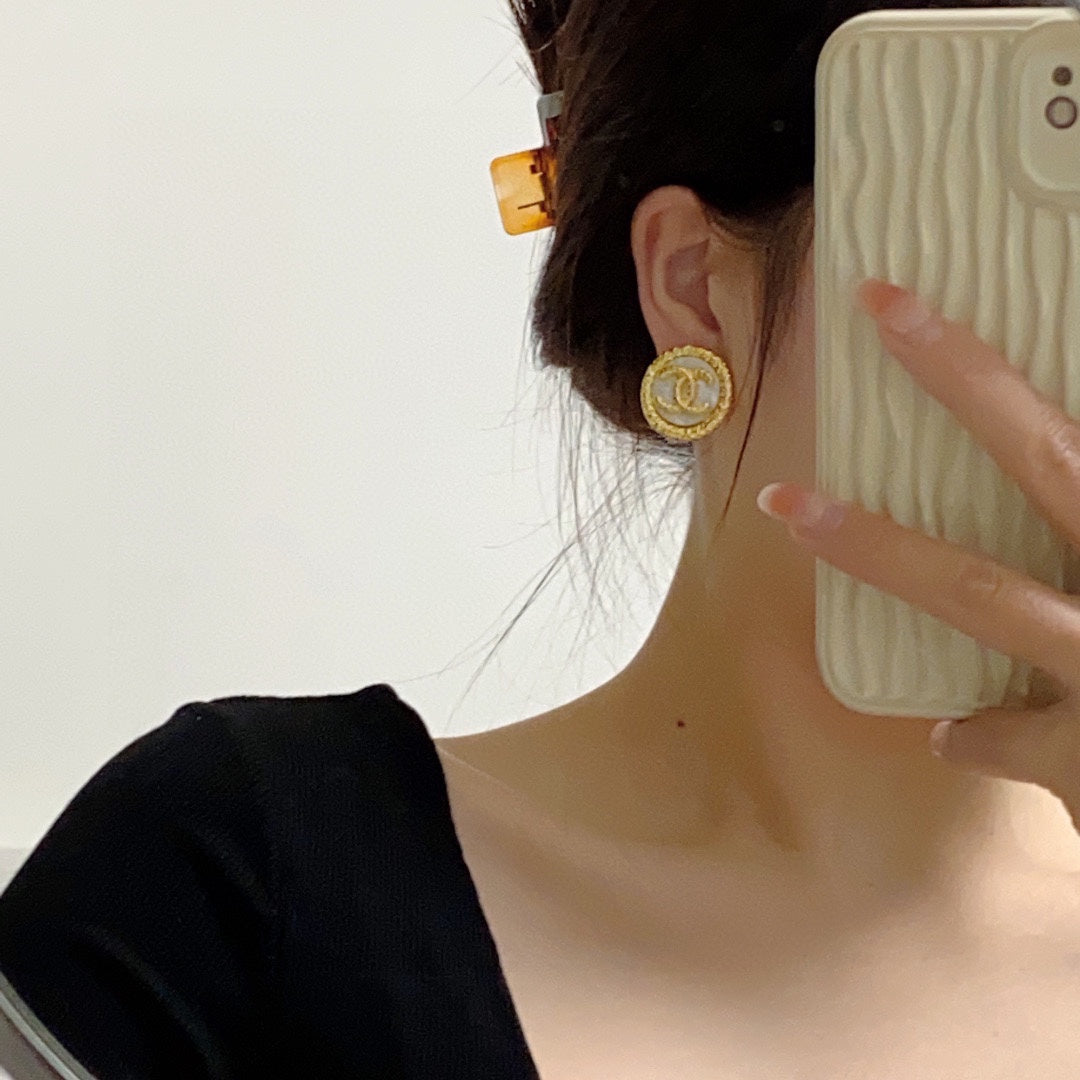 Chanel Crystal 18K Gold Earrings