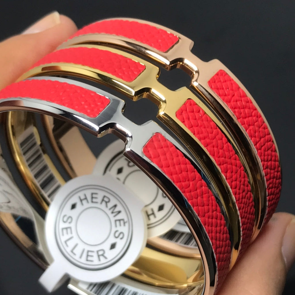 Hermes Olympe Red 18K Gold Bracelet