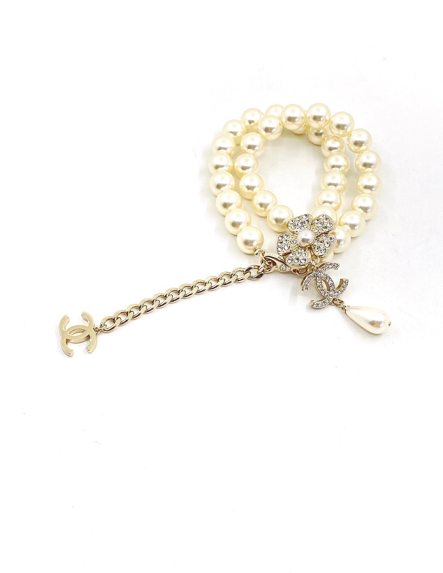 Chanel Pearls Chain Choker 18K Gold Necklace
