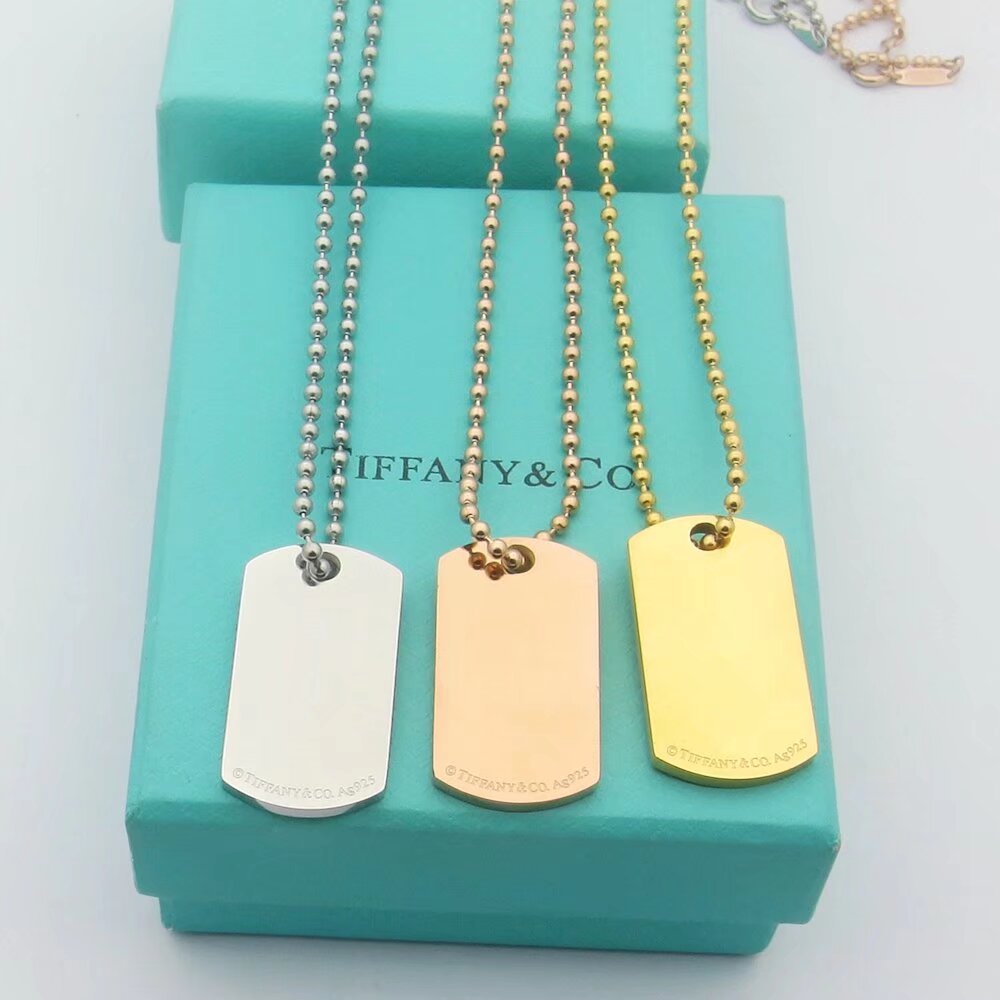 Tiffany 1837 Makers I.D. Tag Pendant 18K Gold Necklace
