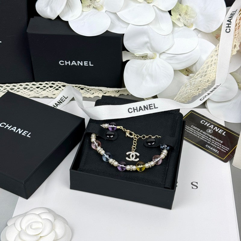 Chanel 26C Color Crystal 18K Gold Bracelet
