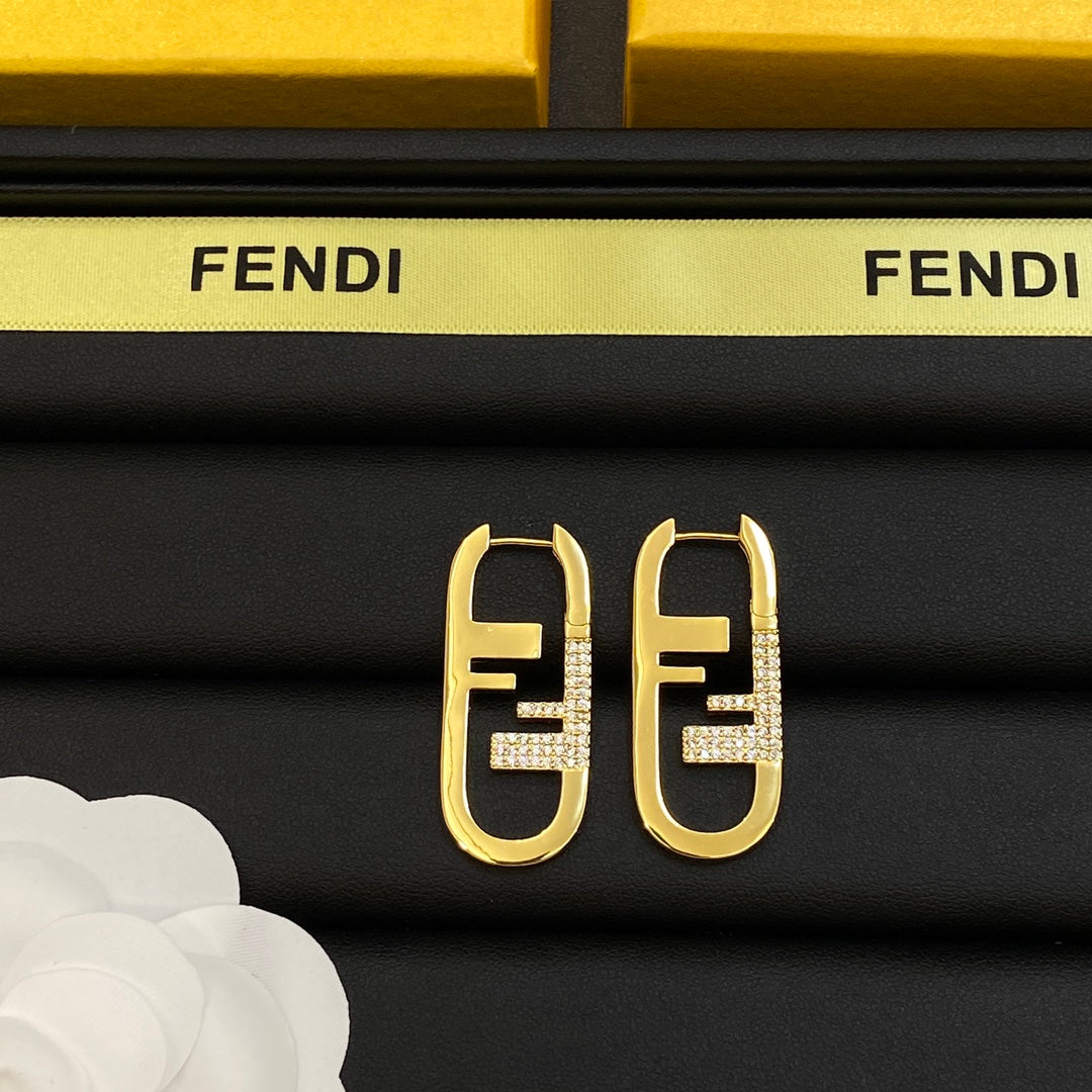 Fendi OLock 18K Gold Earrings