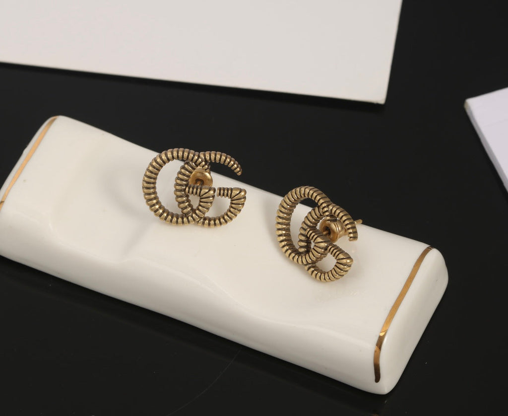 Gucci Double 18K Gold Earrings