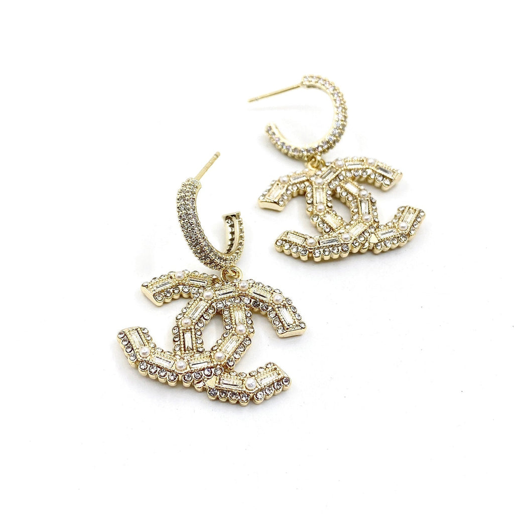 Chanel Crystals 18K Gold Earrings