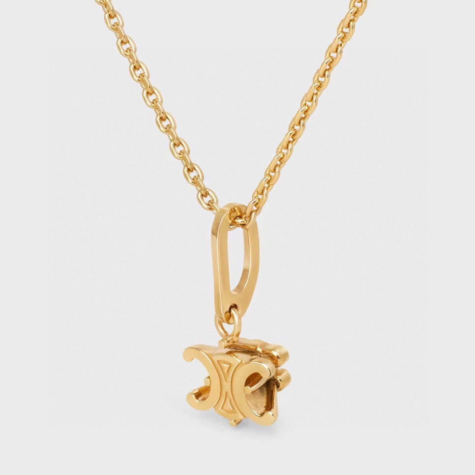 Celine Solitaire 18K Gold Necklace