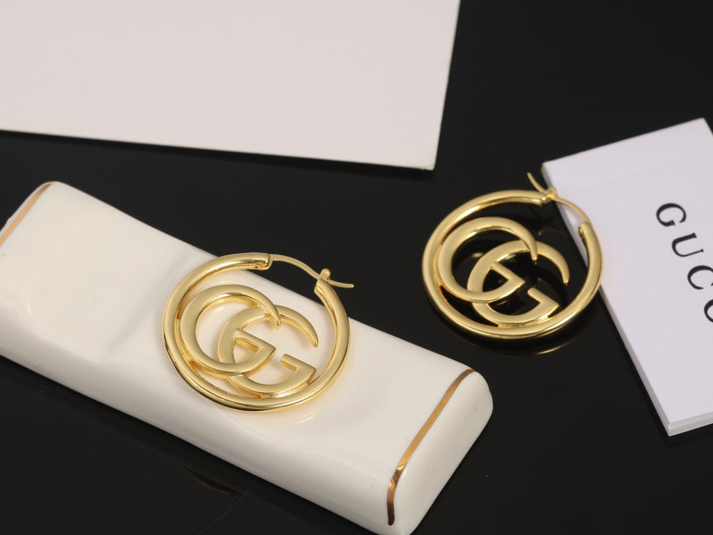 Gucci Double 18K Gold Earrings